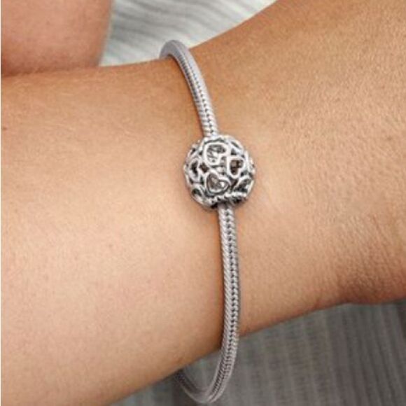 Pandora Hearts All Over Charm Sterling Silver Charm For Bracelet - Picture 10 of 11